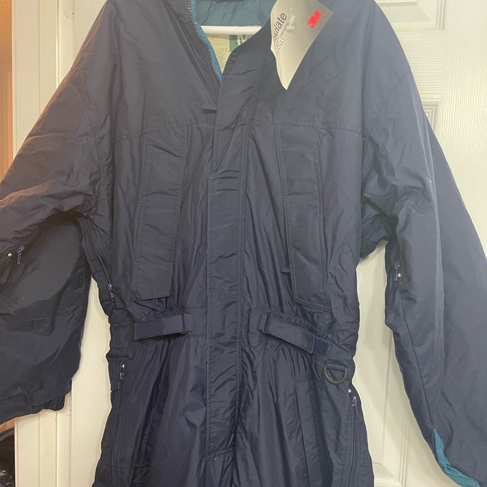 3M Thinsulate Blue Ski Suit / Snow Suit with Full-Length Zipper NEW with Tags